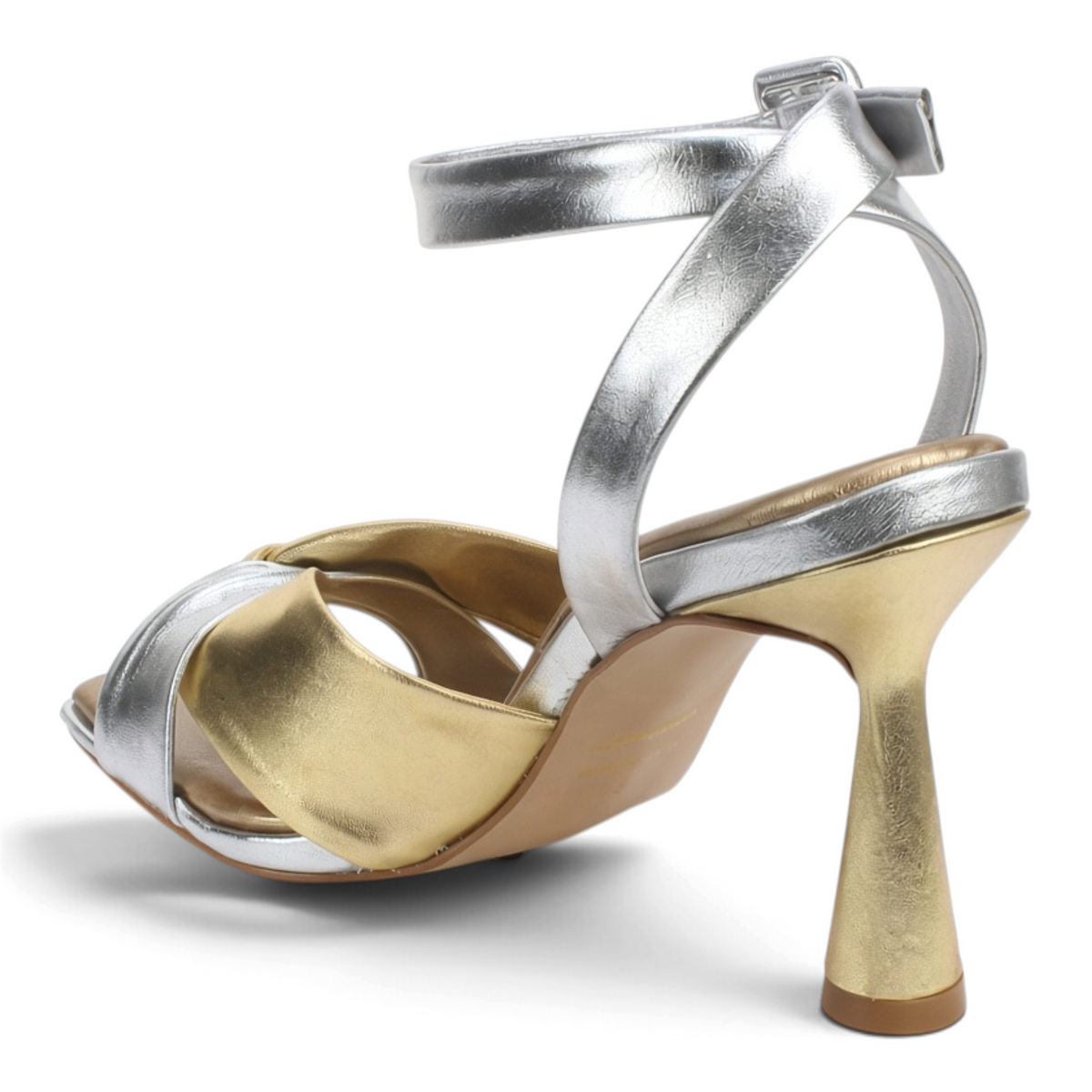 Carrano Leather Dress Heel - Silver Gold