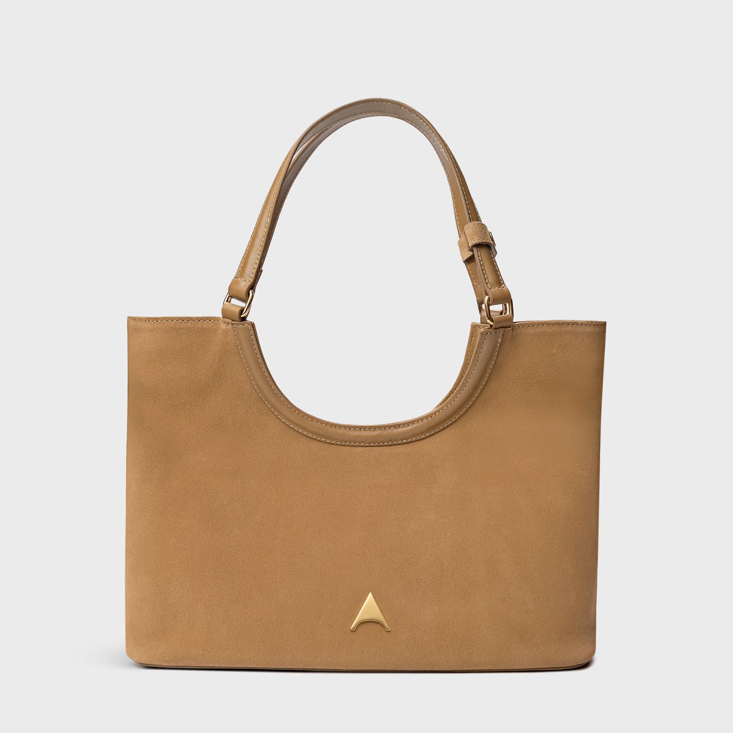 Carrano Suede Leather Shoulder Bag - Almond