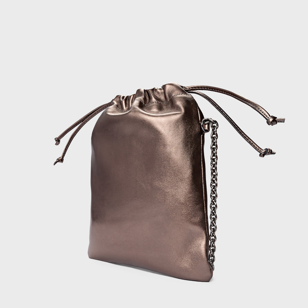 Carrano Metal Cross Body Bag - Old Silver