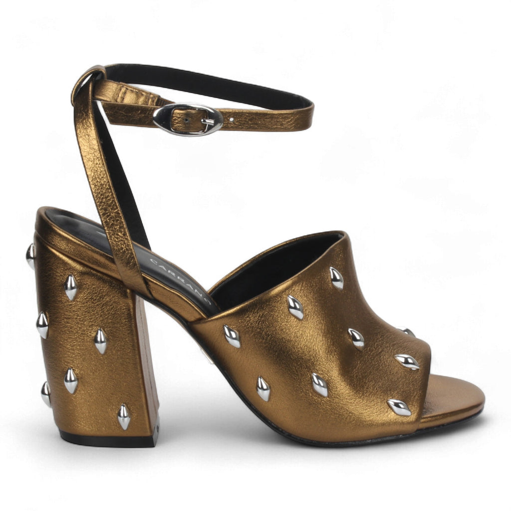 Carrano Ankle Strap Dress Leather Sandal - Old Gold
