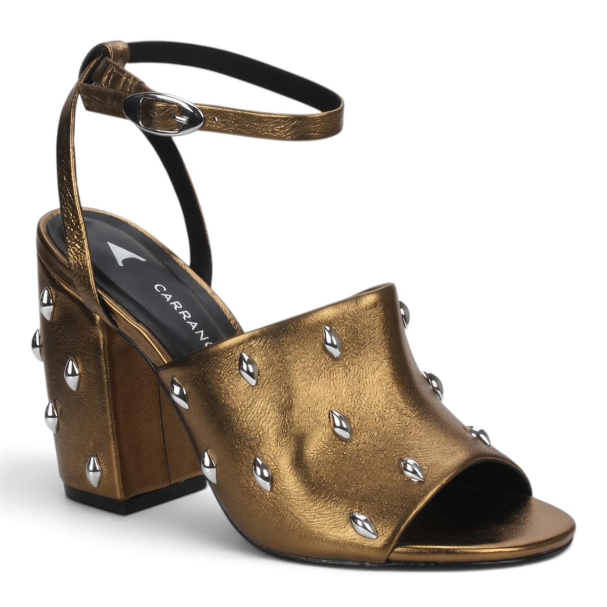 Carrano Ankle Strap Dress Leather Sandal - Old Gold