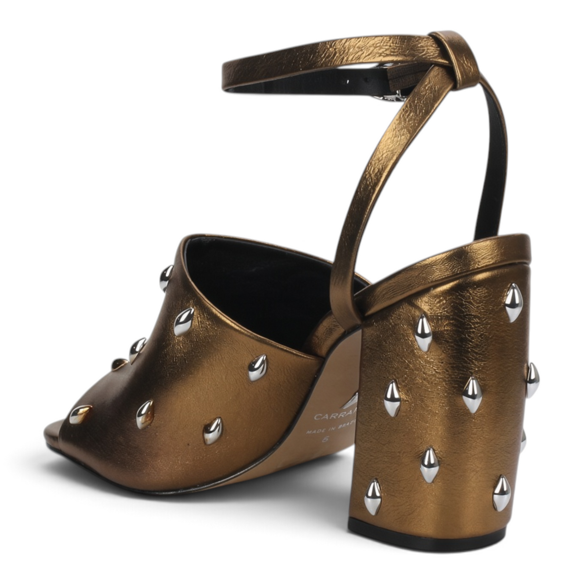 Carrano Ankle Strap Dress Leather Sandal - Old Gold