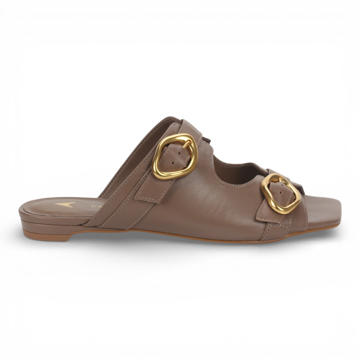 Carrano Miley Double Buckle Leather Sandal - Mocha