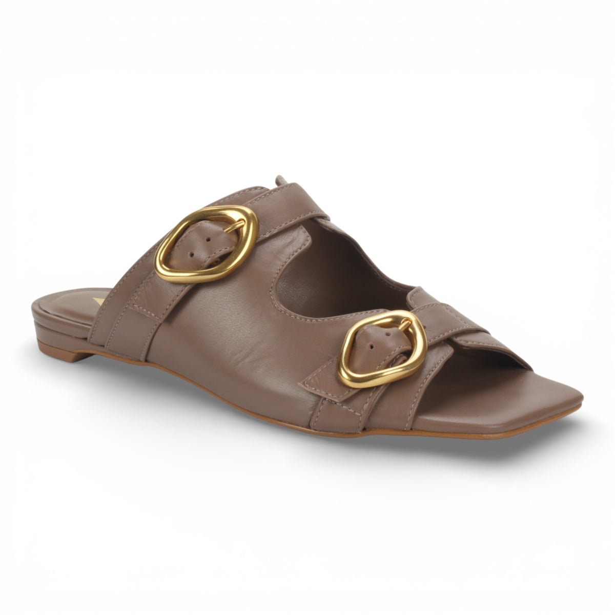 Carrano Miley Double Buckle Leather Sandal - Mocha