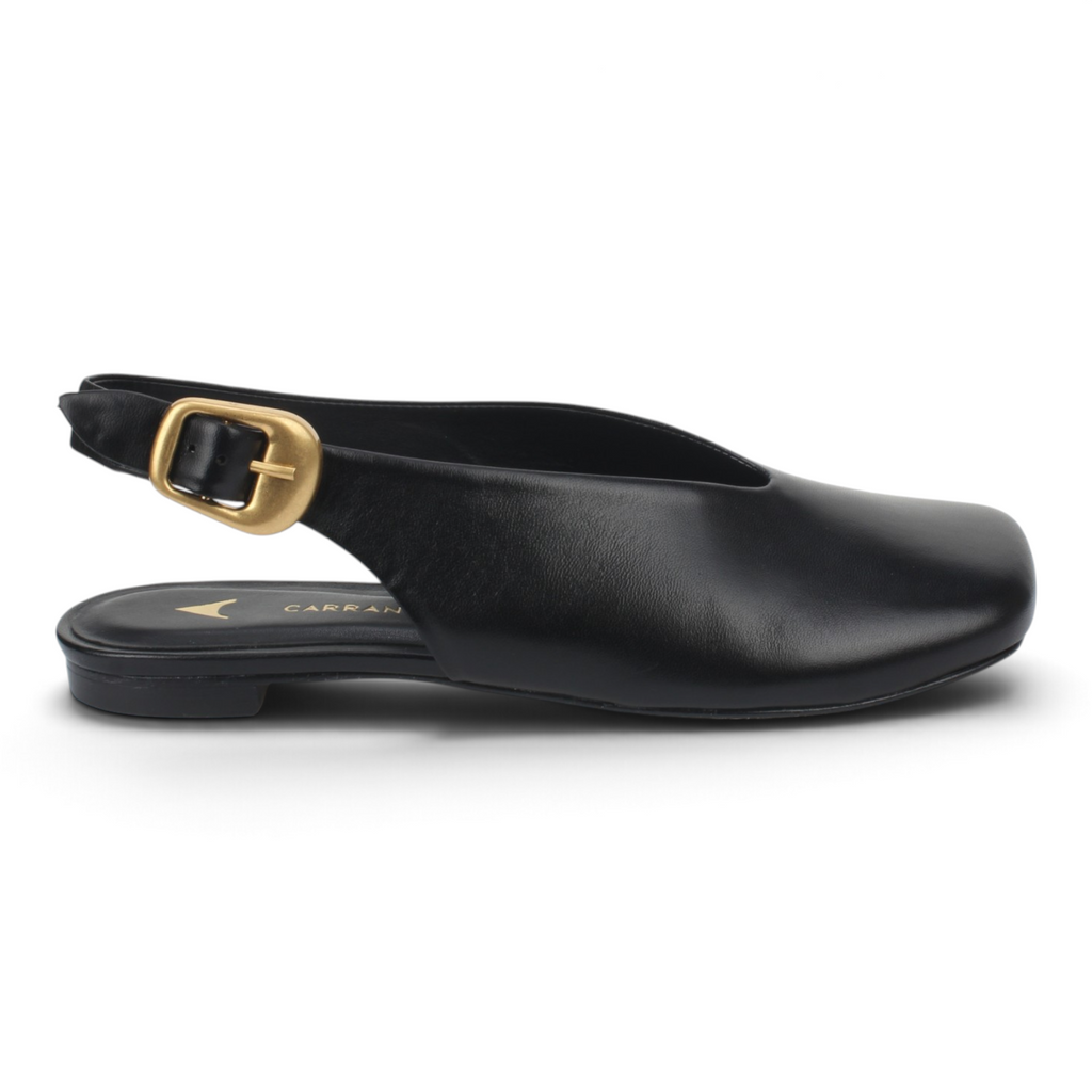 Carrano Dolce Leather Slingback Flat - Black