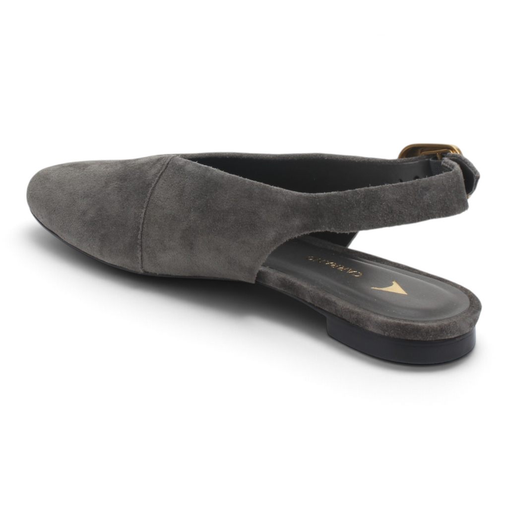 Carrano Dolce Leather Suede Slingback Flat - Graphite