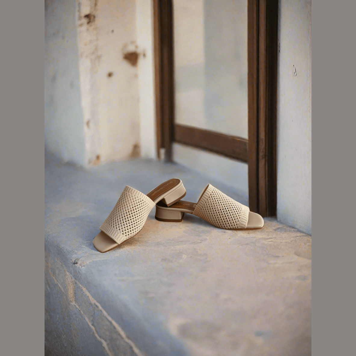 Bruno Menegatti America Mule Knit Sandal - Cream