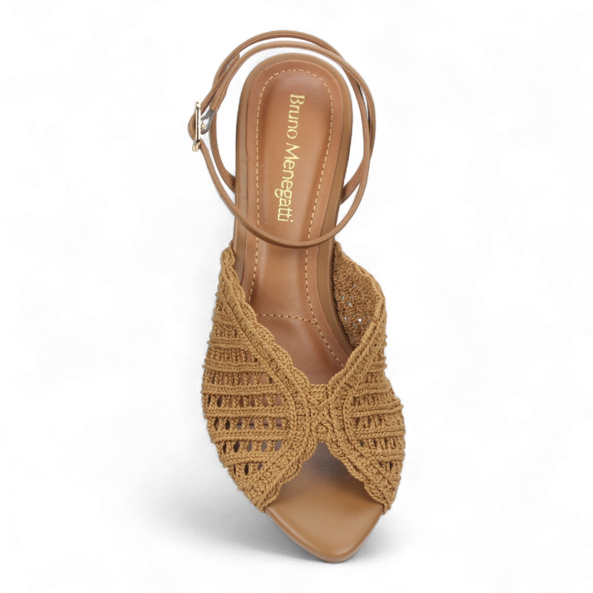 Bruno Menegatti Ankle Strap Crochet Sandal - Mousse