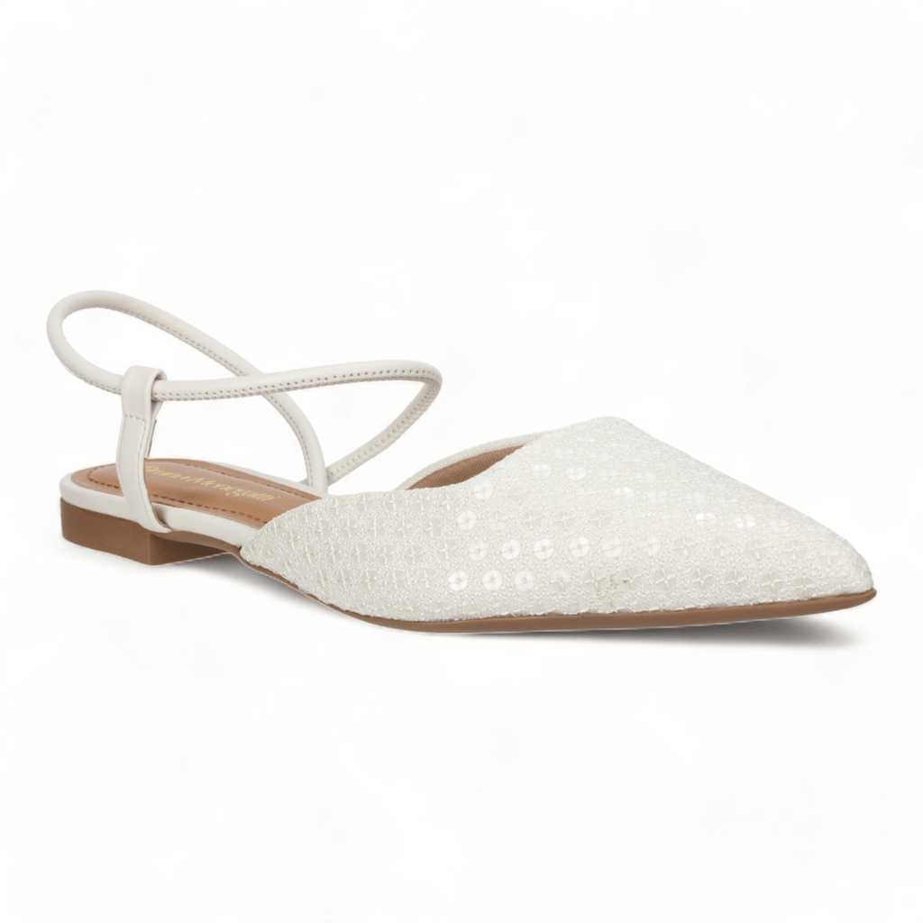 Bruno Menegatti Chantel Embellished Flats - Off White