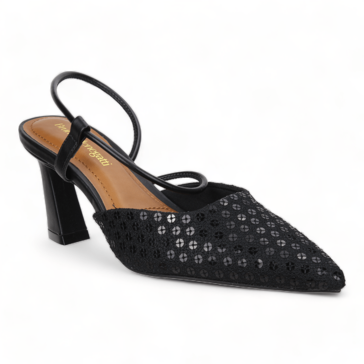 Bruno Menegatti Chantel Embellished Sling back - Black