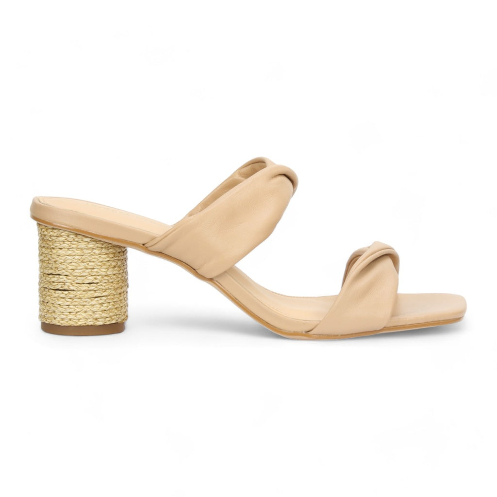 Bruno Menegatti Diana Heeled Slide Sandal - Nude Rope Heel