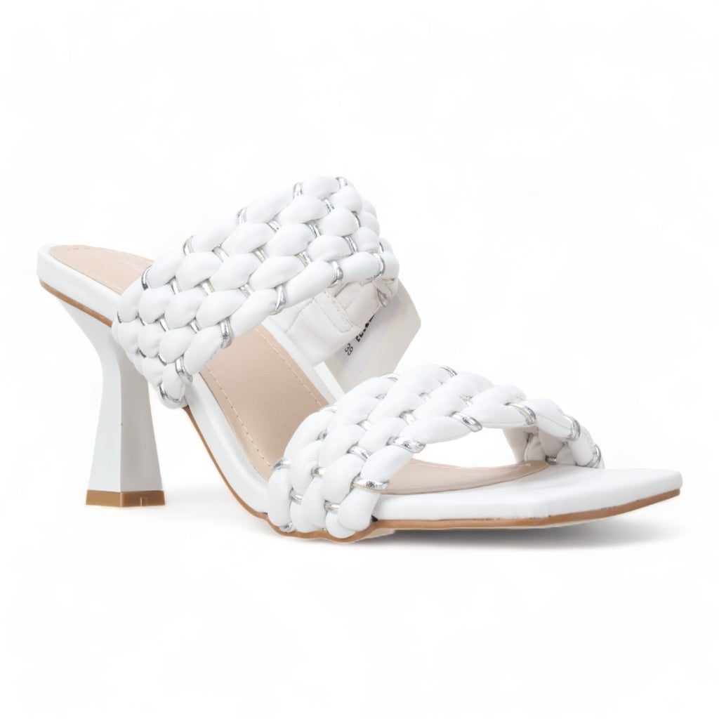 Bruno Menegatti Dolce Leather Mule Sandal - White Silver