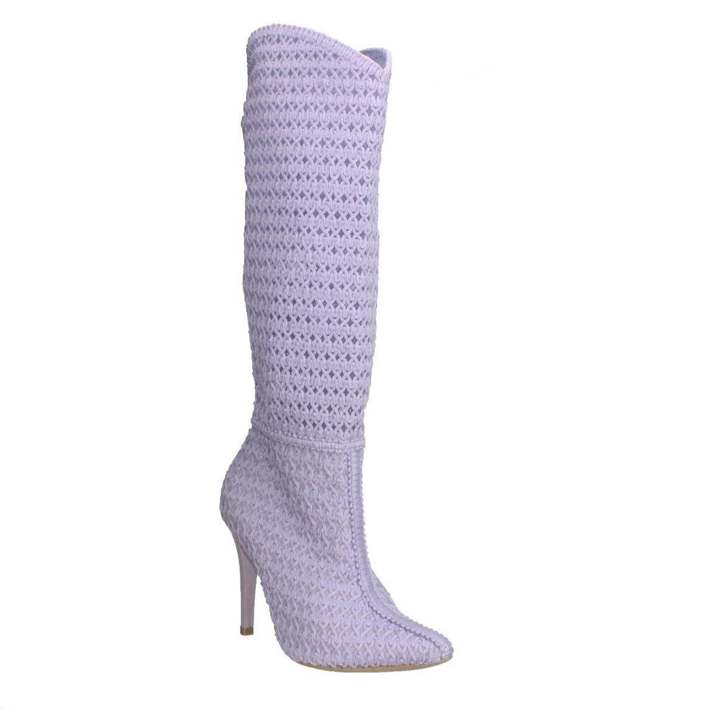 Bruno Menegatti Emily Tall Crochet Boot-Lavander