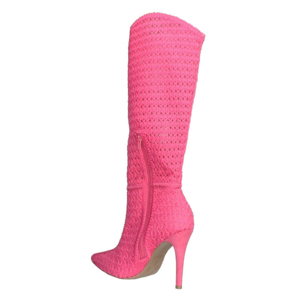 Bruno Menegatti Emily Tall Crochet Boot-Pink