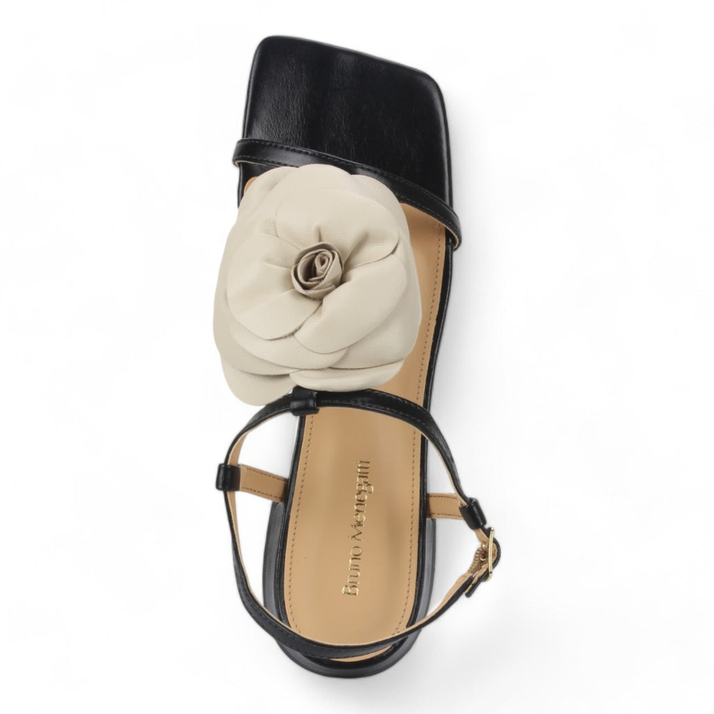 Bruno Menegatti Flower Sandal - Black Off White