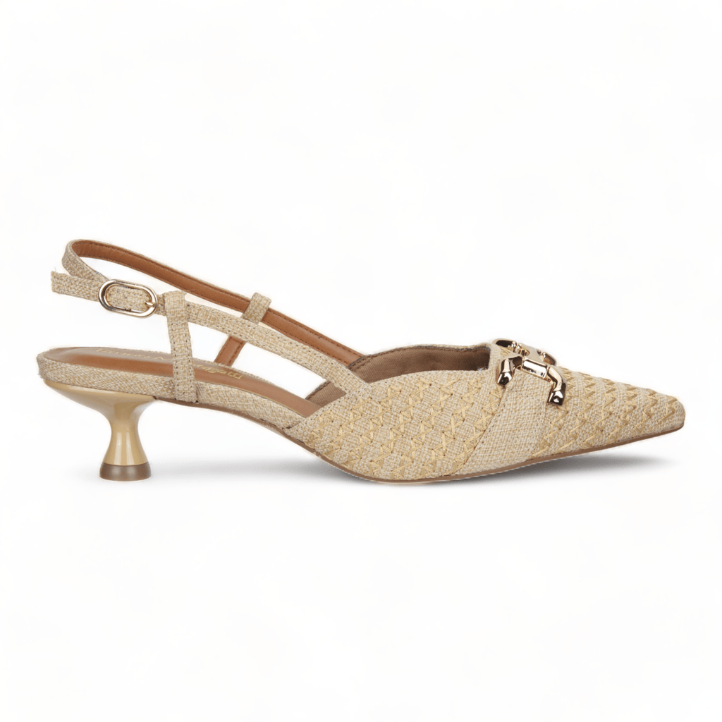 Bruno Menegatti Jadore Slingback Pump - Beige Canvas