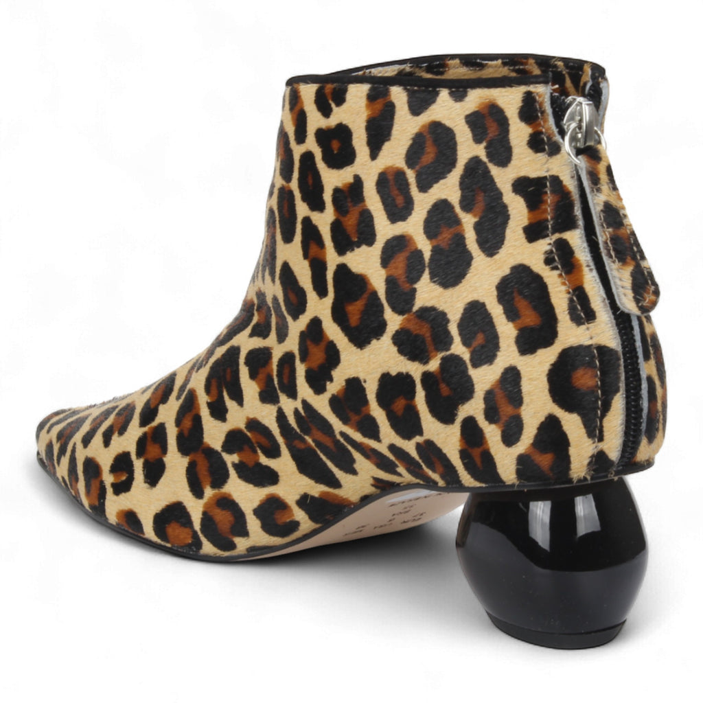 Bruno Menegatti Jana Leather Ankle Bootie - Leopard