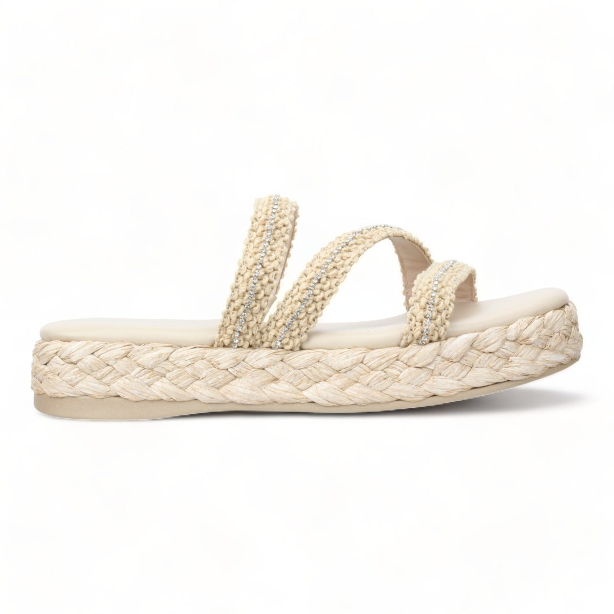 Bruno Menegatti Lauryn Embellished Flatform - Natural Vanilla