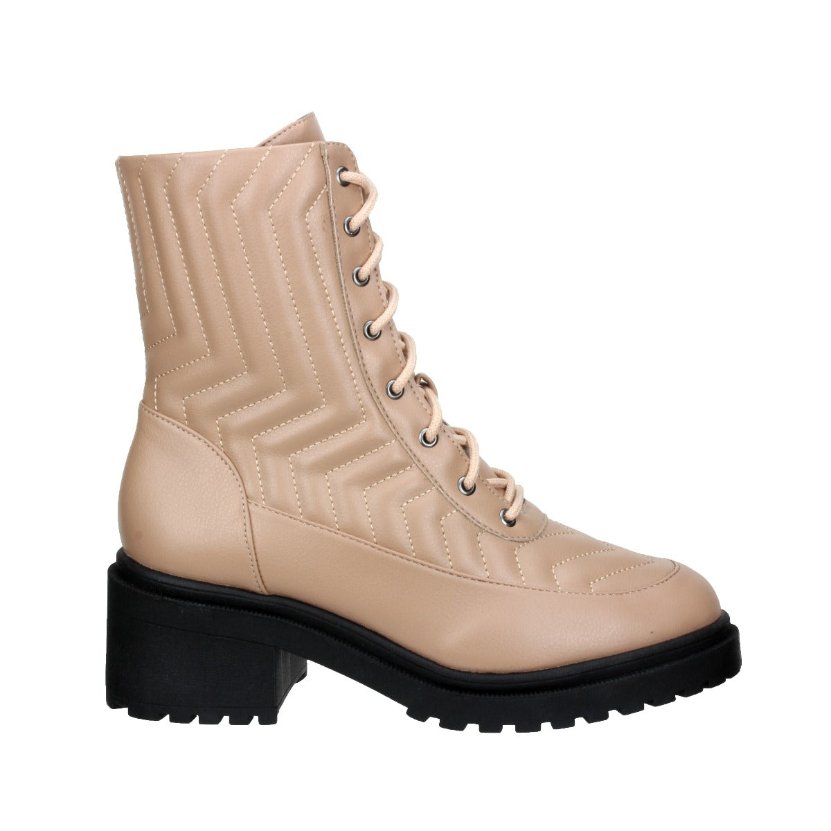 Bruno Menegatti Nikkita Leather Combat Boot - Nude