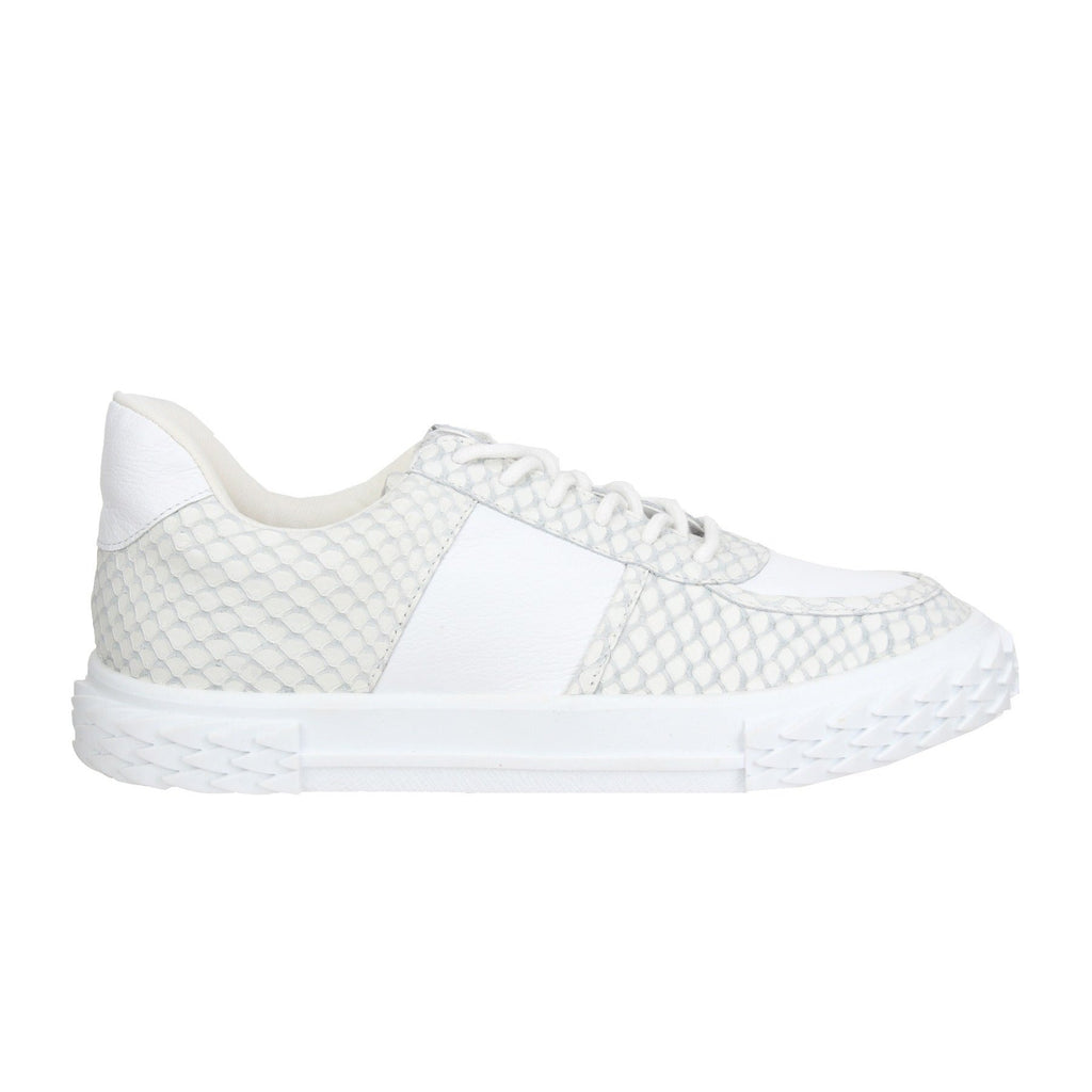 Bruno Menegatti Novah Snake Embossed Sneakers - White