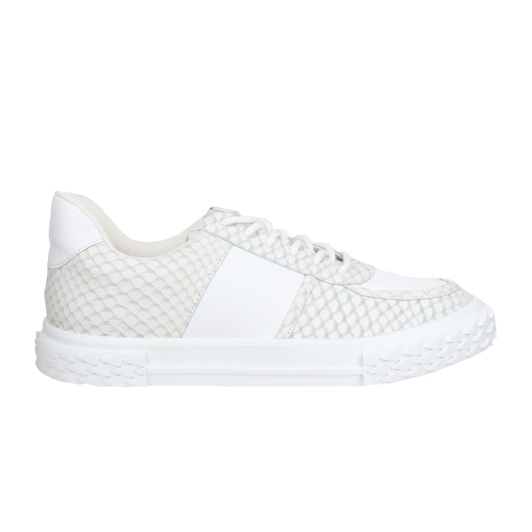 Bruno Menegatti Novah Snake Embossed Sneakers - White