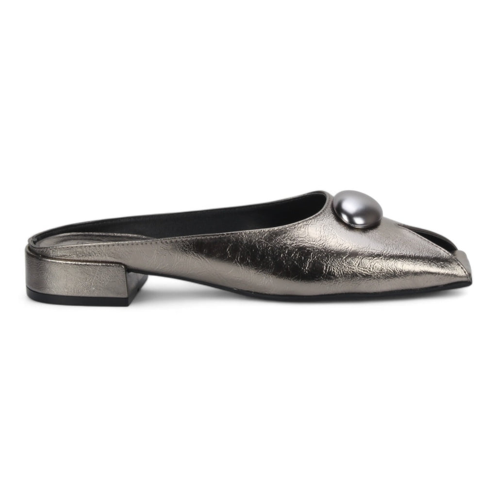 Bruno Menegatti Orly Peep toe Mule Patent Leather - Pewter