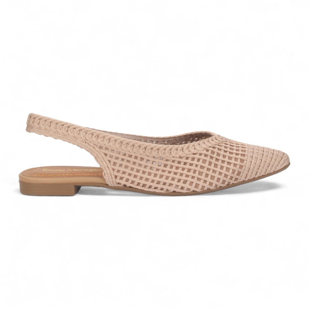 Bruno Menegatti Sandra Crochet Flat Slingbacks - Rose Quartz