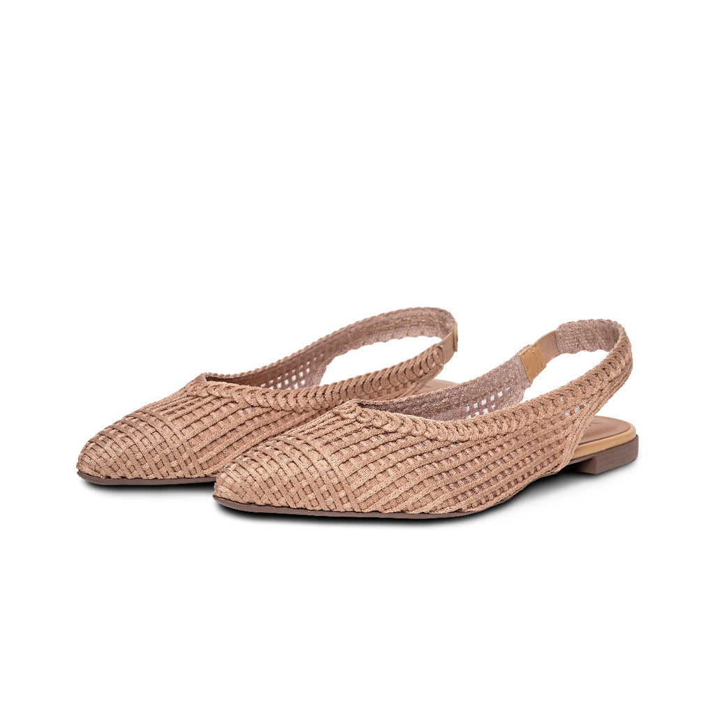 Bruno Menegatti Sandra Crochet Flat Slingbacks - Rose Quartz