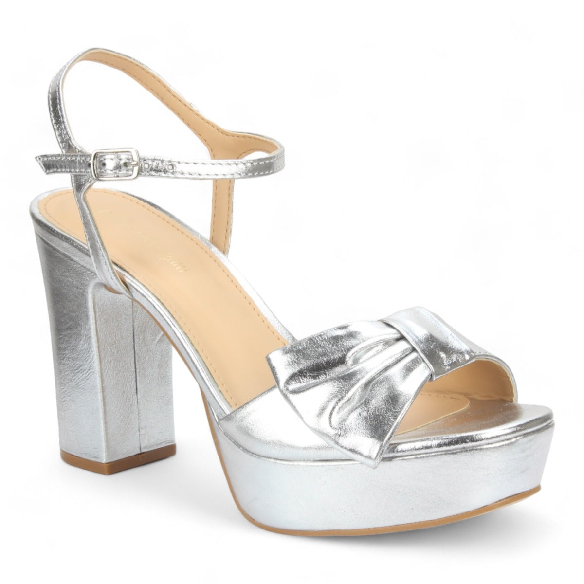 Bruno Menegatti Thelma Leather Dressy Platform - Silver