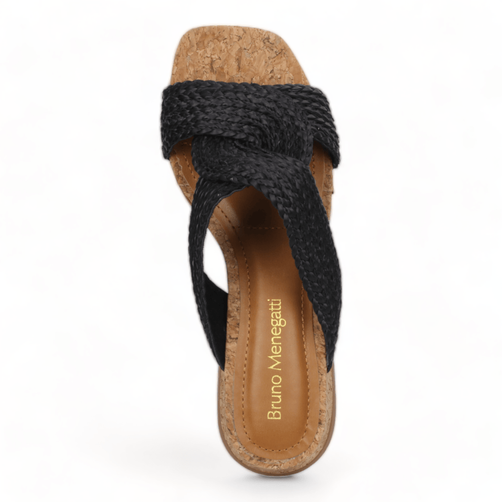 Bruno Menegatti Verina Sandals Straw/Cork - Black