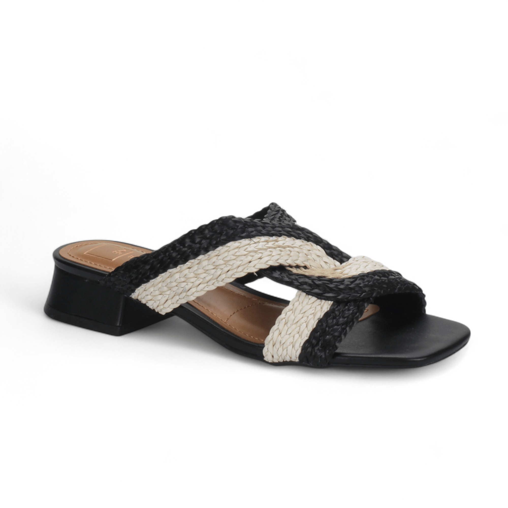 Bruno Menegatti Verina Sandals Straw/Cork - Black Off-White