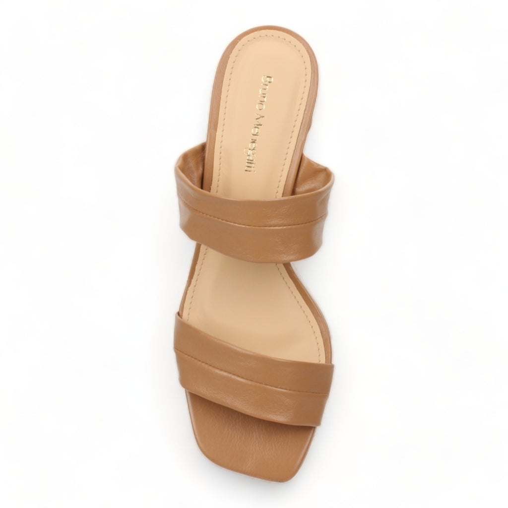 Bruno Menegatti Victoria Leather Slide Sandal - Coconut Leather Heel