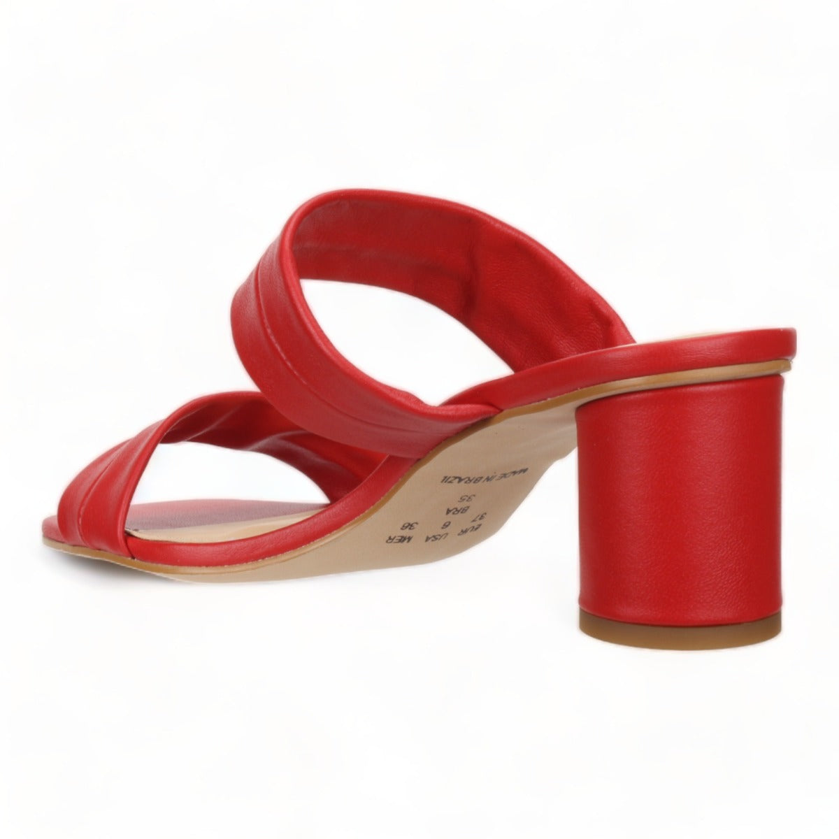 Bruno Menegatti Victoria Leather Slide Sandal - Red Leather Heel