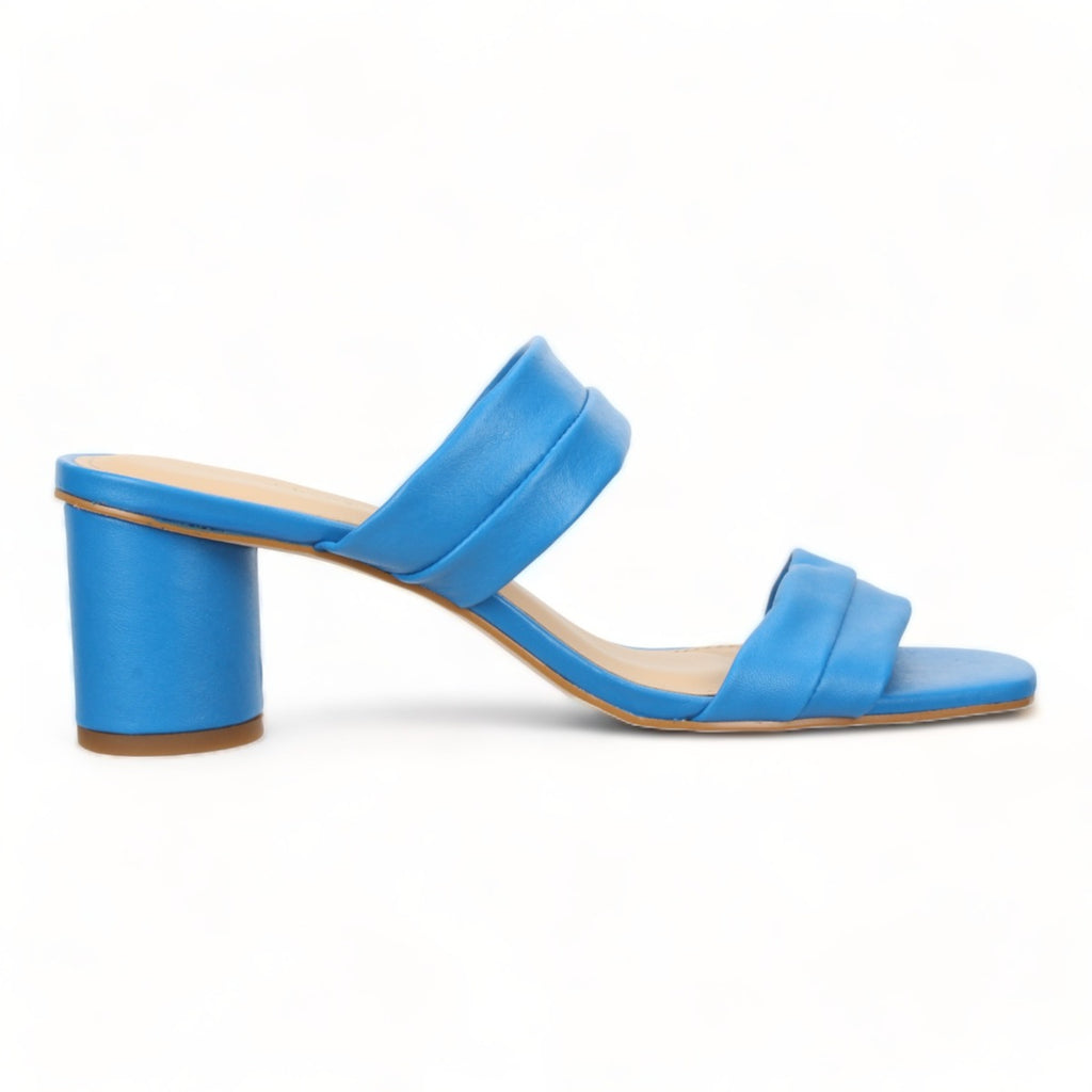 Bruno Menegatti Victoria Leather Slide Sandal - Turquoise Leather Heel