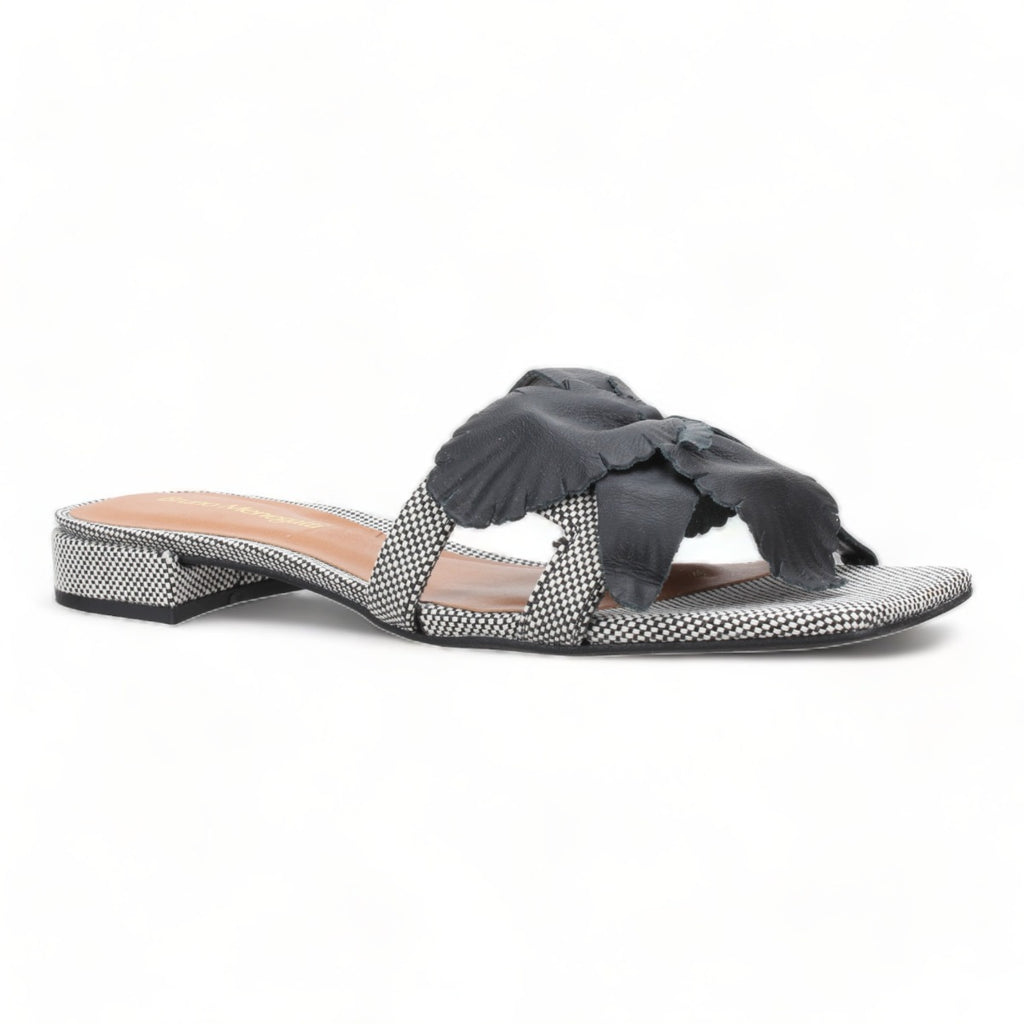 Bruno Menegattu Slide Sandal Flower - Black
