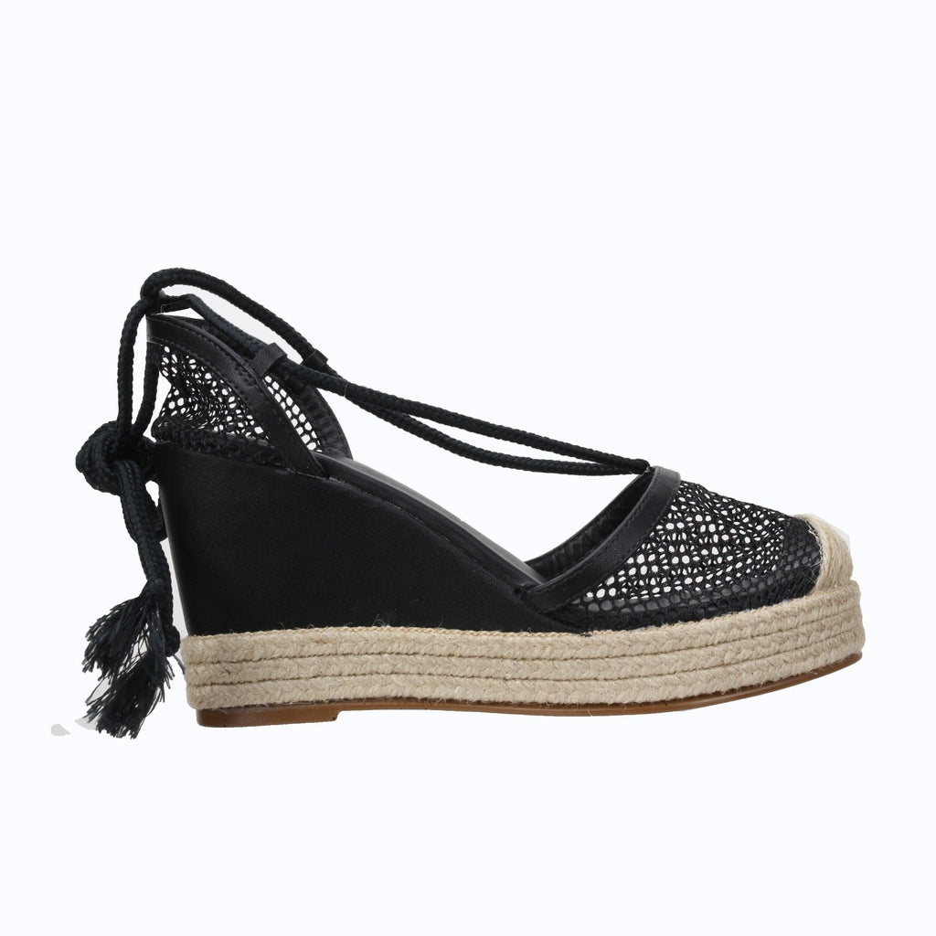 Carrano Adella Wedge Fishnet Sandal - Black