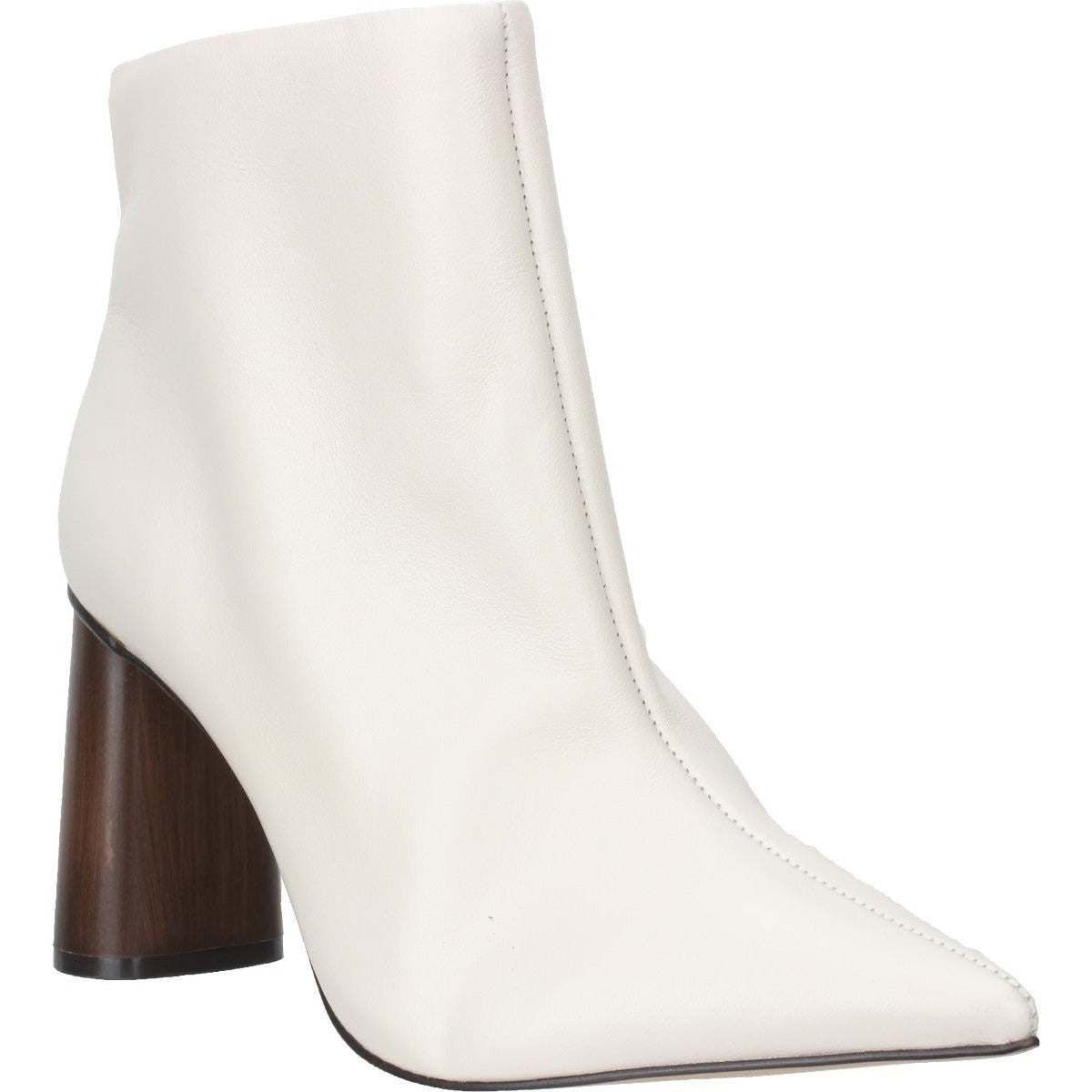 Carrano Anna Wooden Heel Leather Bootie- Mascarpone