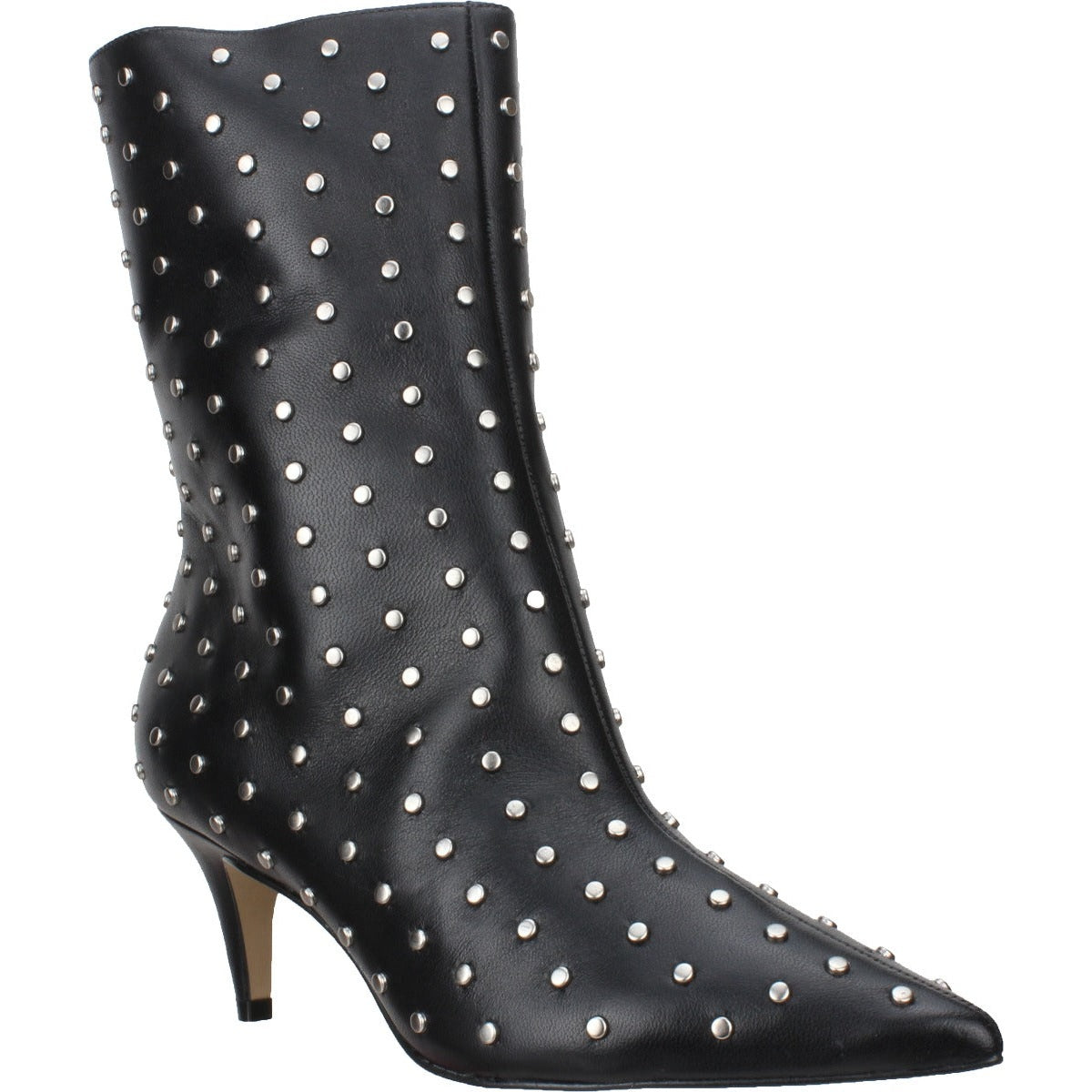Carrano Aurora Leather Studded Mid-Calf Boot - Black