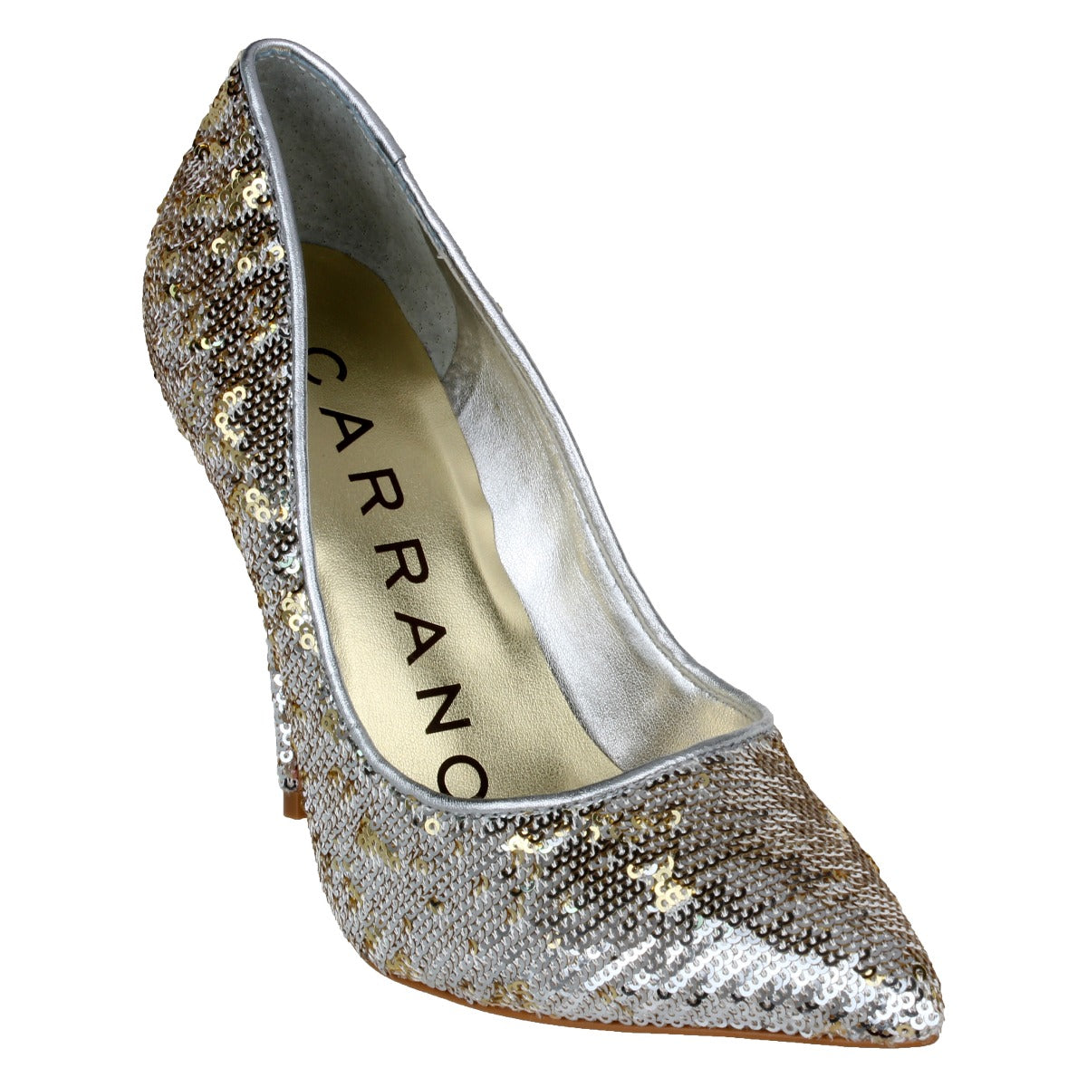 Carrano Cherri Leather Pump Sequins - Silver
