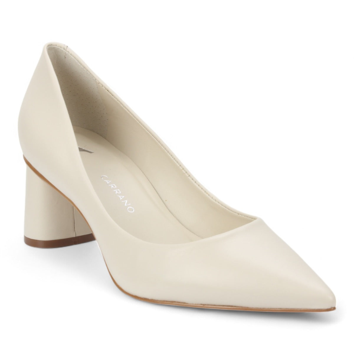 Carrano Classic Block Heel Pump - Latte
