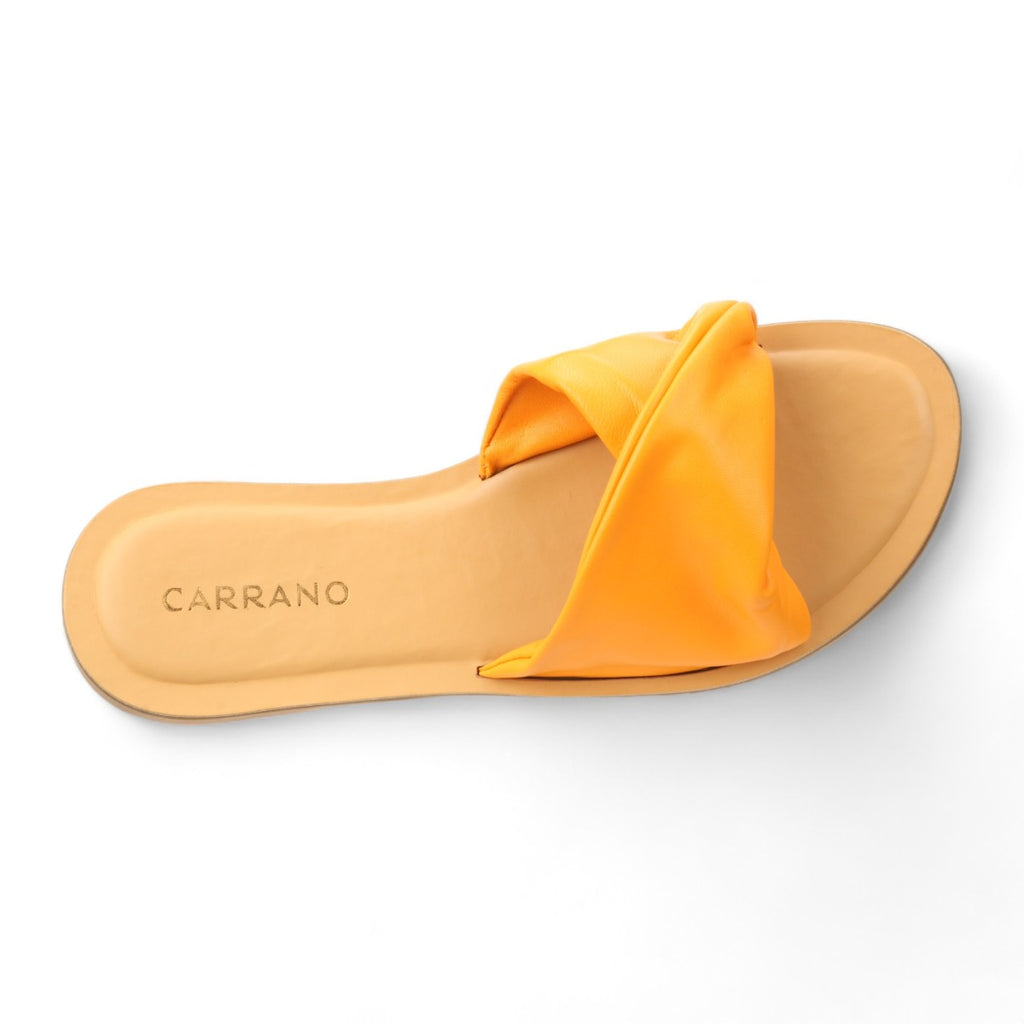 Carrano Diana Leather Slide Sandal - Tangerine