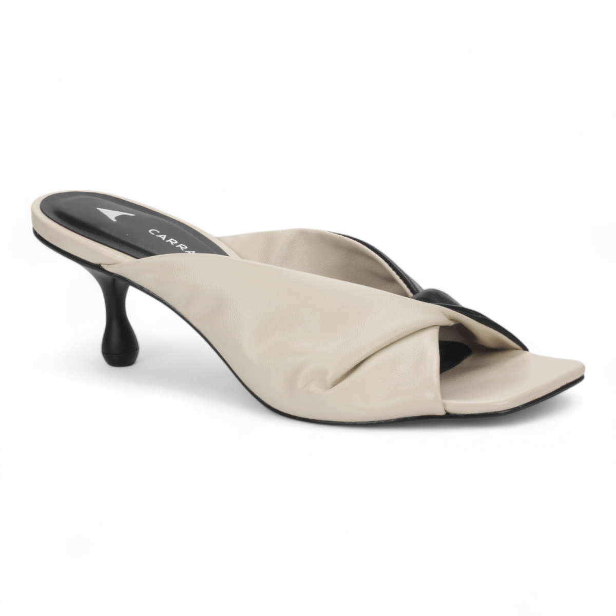 Carrano Elena Leather Slide Mule Sandal - Latte Black