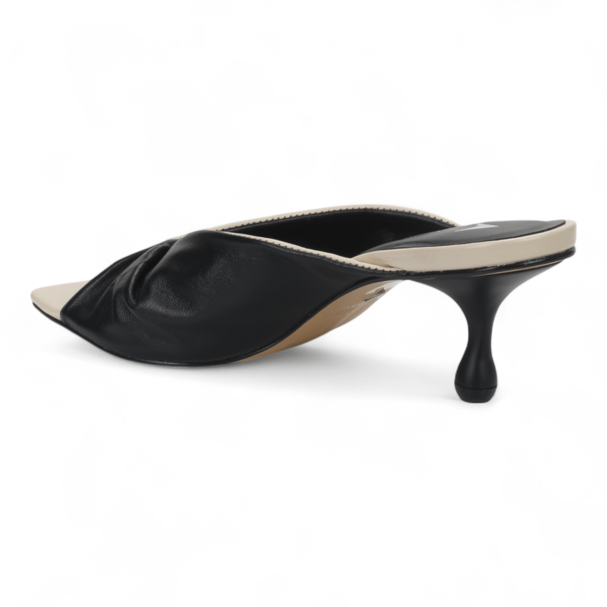 Carrano Elena Leather Slide Mule Sandal - Latte Black