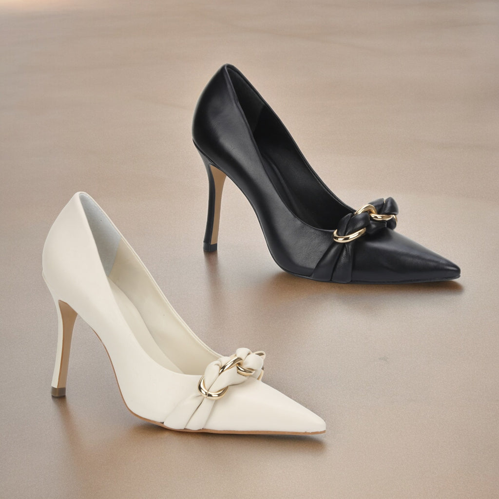 Carrano Embellished Dress Leather Pump - Black