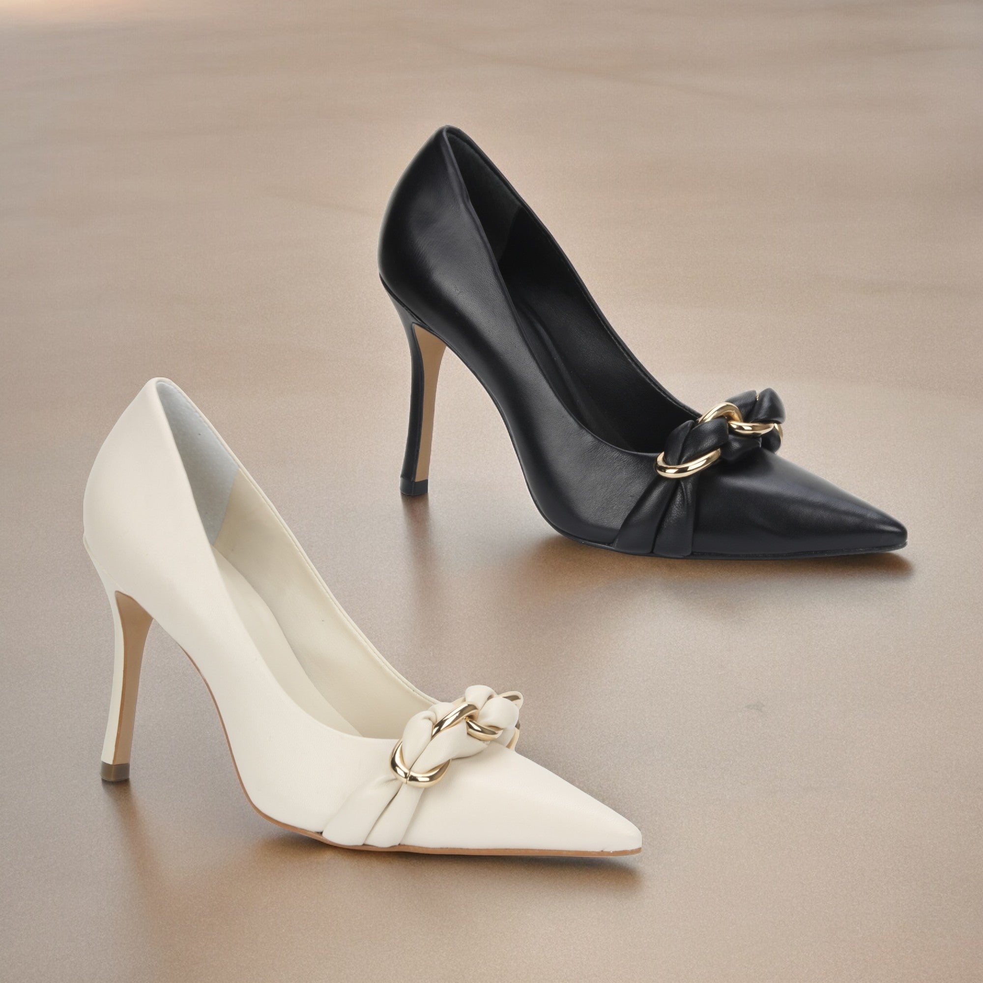 Carrano Embellished Dress Leather Pump - Latte