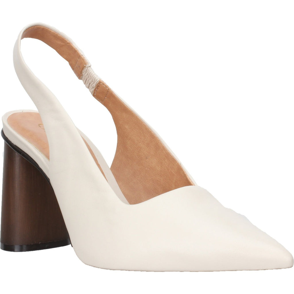 Carrano Genesis Leather Slingback Pump Wooden Heel-Mascarpone