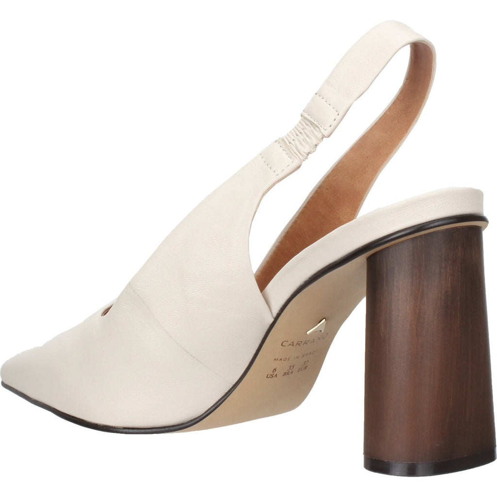 Carrano Genesis Leather Slingback Pump Wooden Heel-Mascarpone