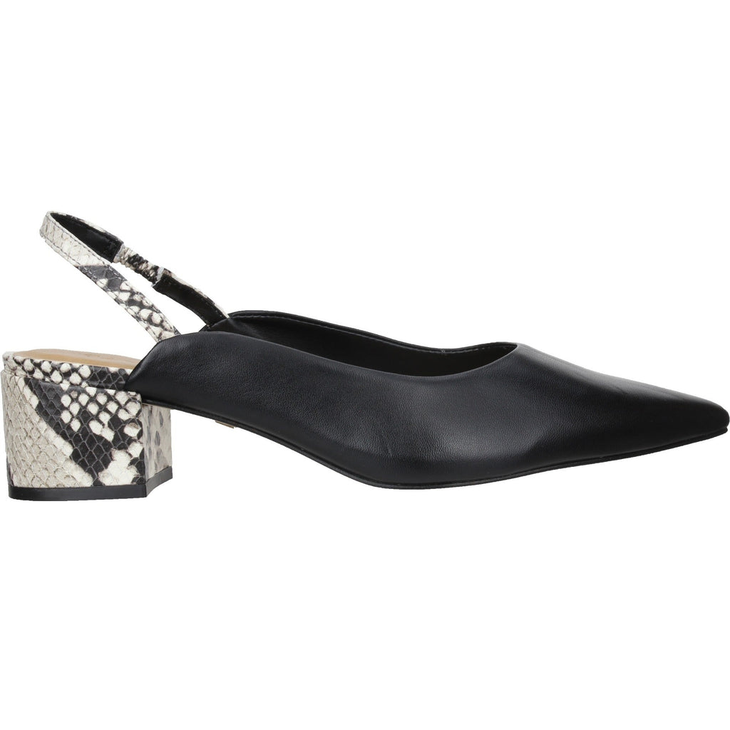 Carrano Heidi Leather Slingback Pump - Black/Python Heel