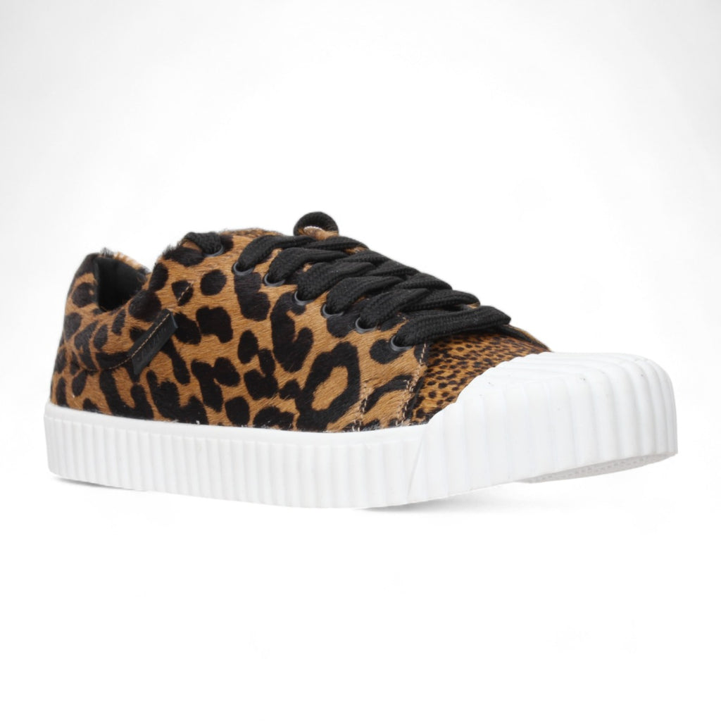 Carrano Leather Fur Sneakers - Calf Hair Leopard/Zebra