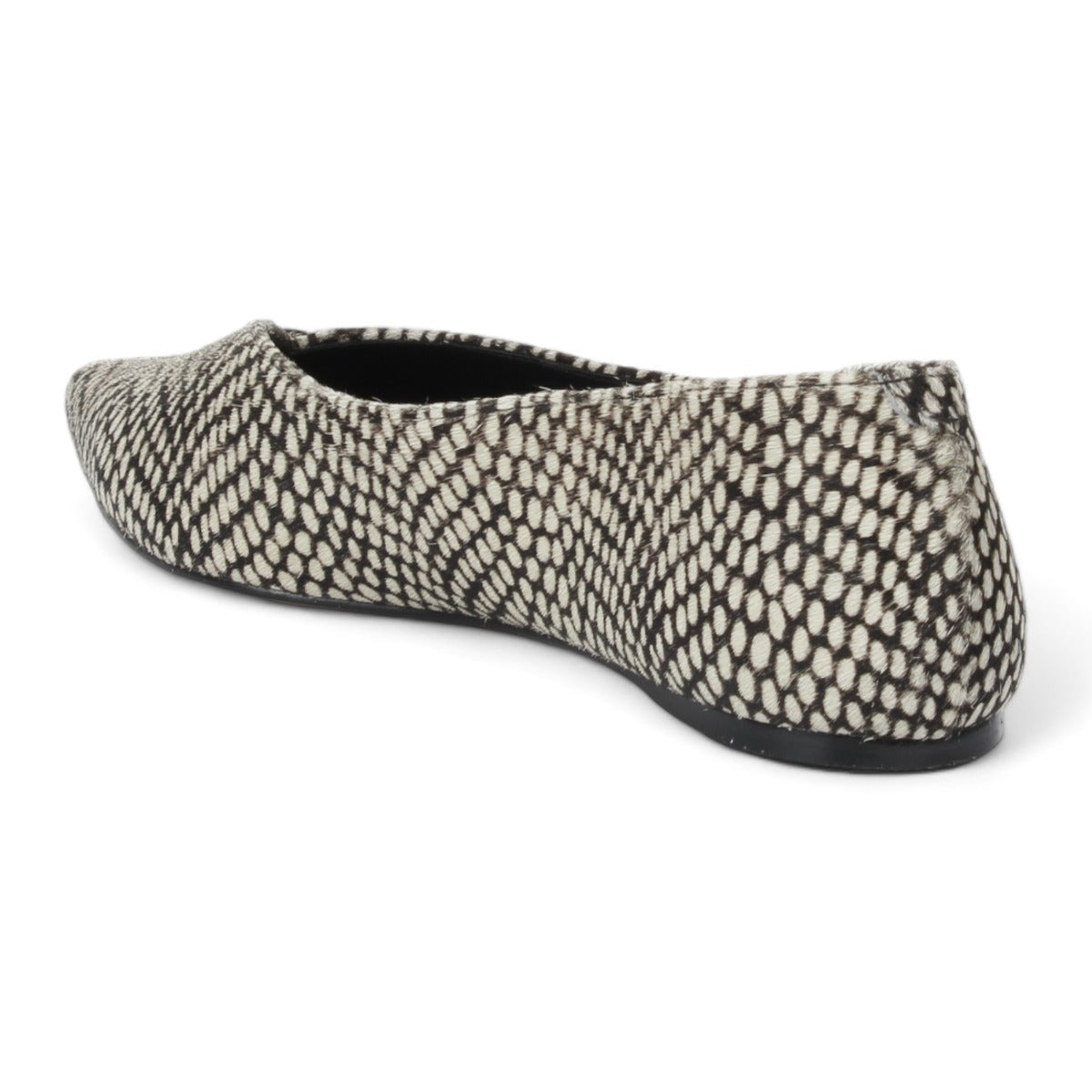 Carrano Megan Leather Flat - Calf Hair Black/White